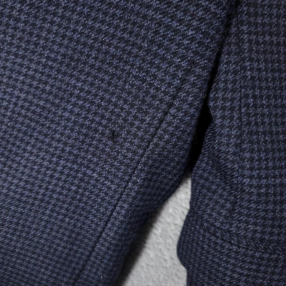 Lauren Ralph Lauren Blazer Mens 44R Blue Wool Check Sport Coat Houndstooth